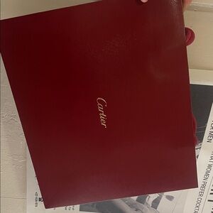 Cartier Burgundy Gift Bag with Gold Ribbon Charm